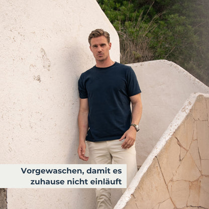 Clásico T-Shirt Slim navy blue - PERPÈT