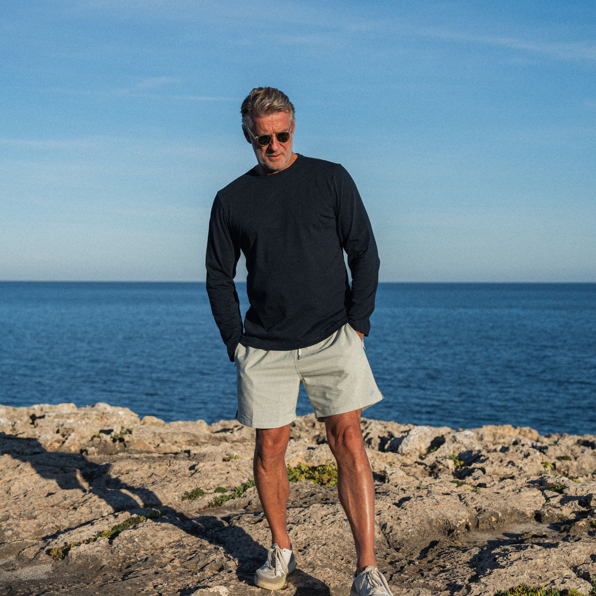 Clásico Longsleeve Regular navy blue - PERPÈT