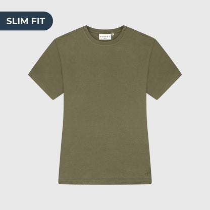 Clásico T-Shirt Slim olive green - PERPÈT