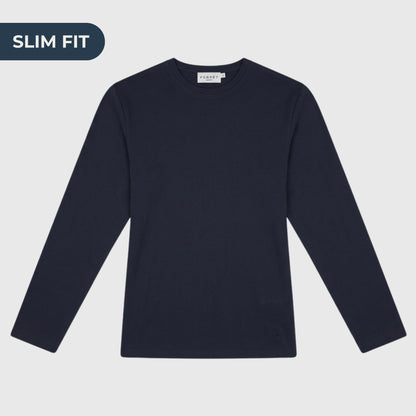 Clásico Longsleeve Slim navy blue - PERPÈT